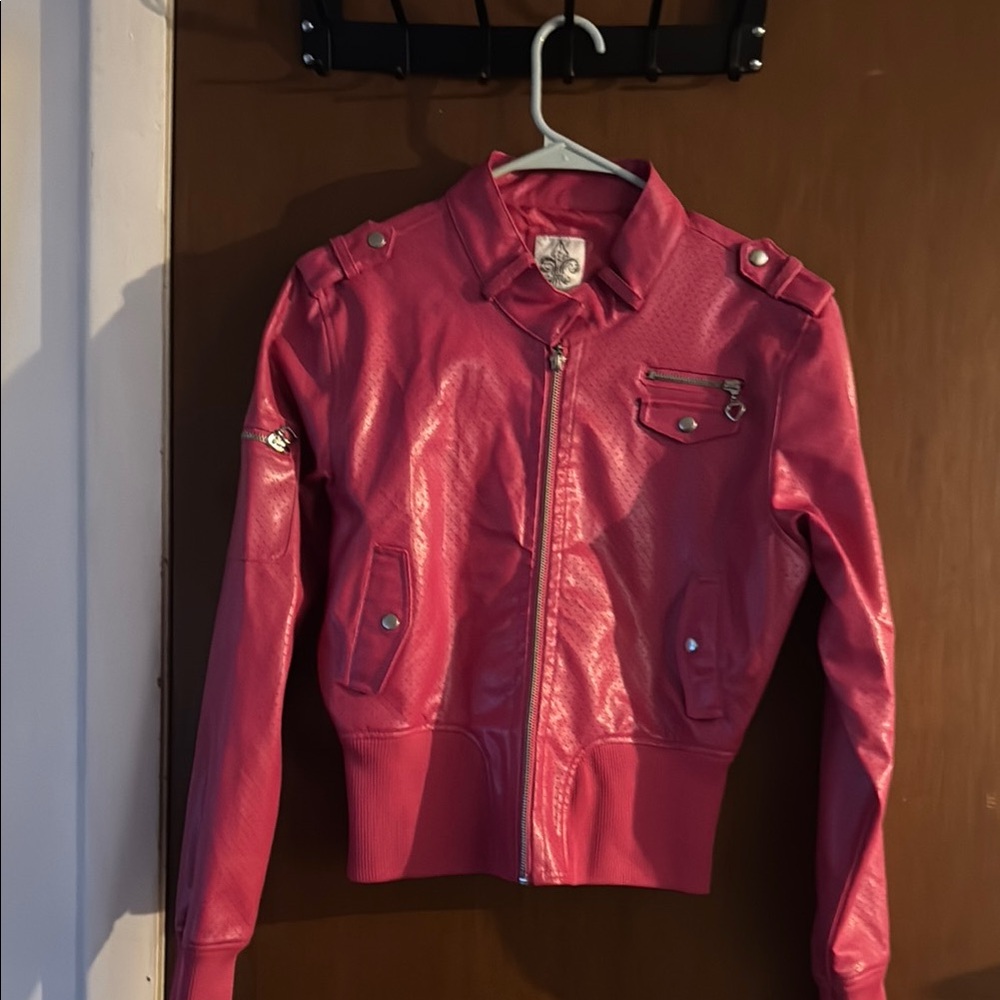 Very rare “raw blue” leather bomber jacket